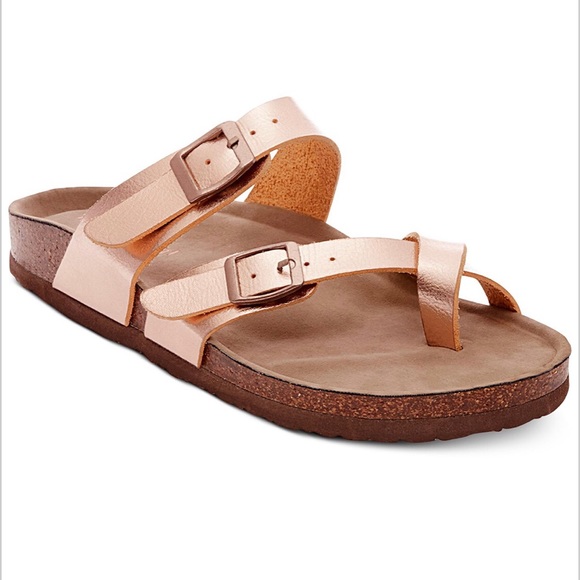Madden Girl Shoes - Madden Girl Rose Gold Two Strap Sandal